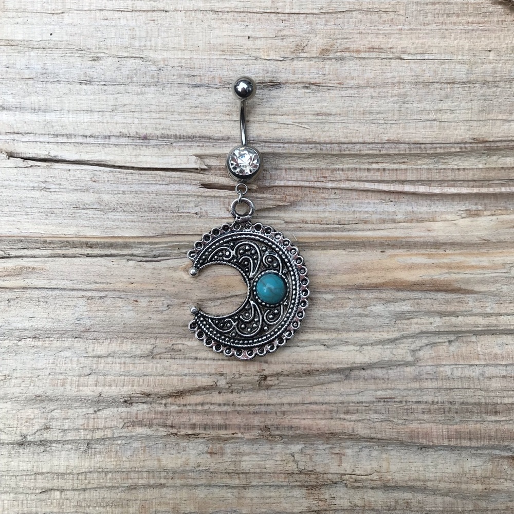 Moon Belly Button Ring